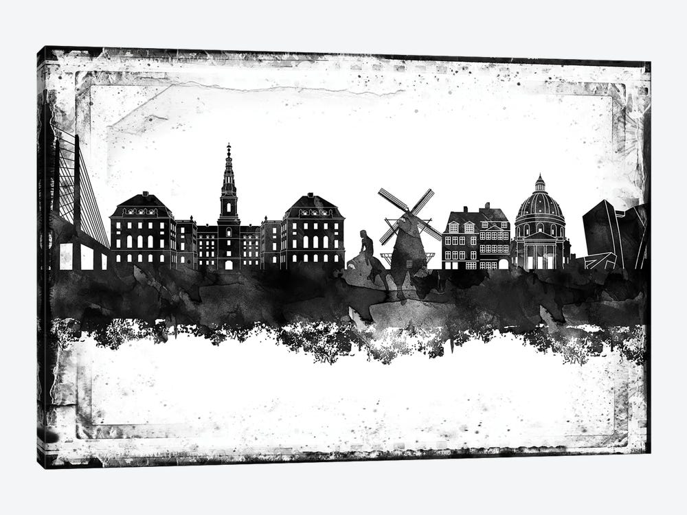 Copenhagen Black & White Film by WallDecorAddict 1-piece Canvas Art