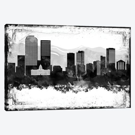 Denver Black & White Film Canvas Print #WDA1417} by WallDecorAddict Canvas Wall Art