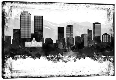 Denver Black & White Film Canvas Art Print - Denver