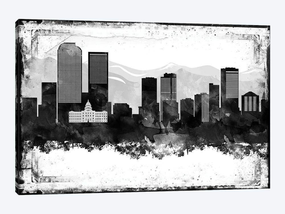 Denver Black & White Film by WallDecorAddict 1-piece Canvas Print