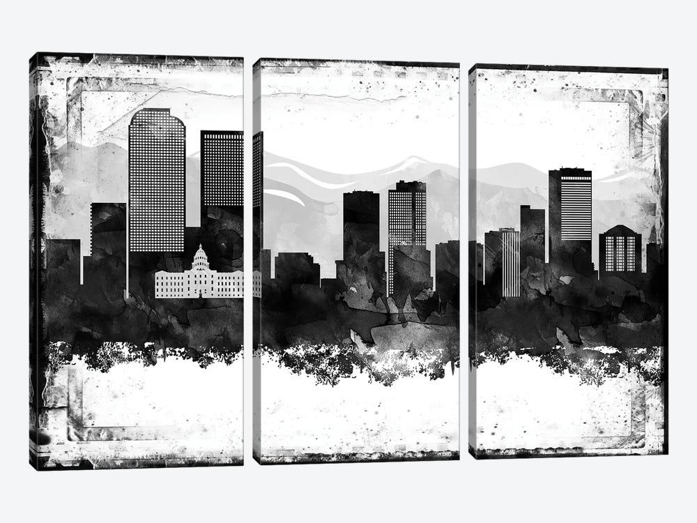 Denver Black & White Film by WallDecorAddict 3-piece Art Print