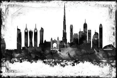 Dubai Black & White Film by WallDecorAddict art print