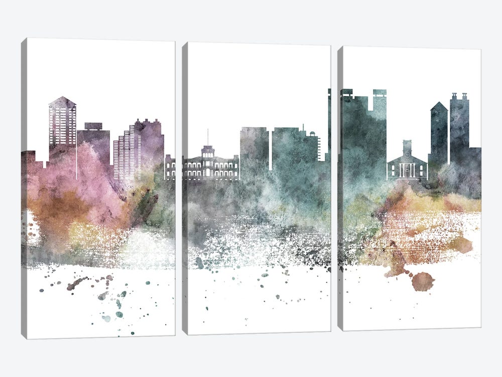 Honolulu Pastel Skylines by WallDecorAddict 3-piece Art Print