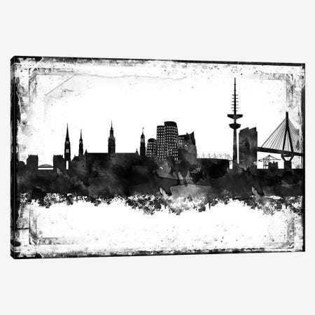 Dusseldorf Black & White Film Canvas Print #WDA1420} by WallDecorAddict Canvas Artwork