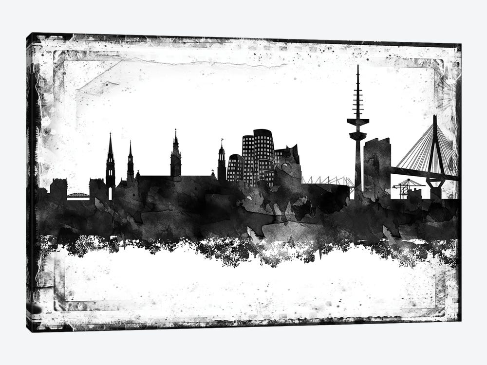 Dusseldorf Black & White Film by WallDecorAddict 1-piece Art Print