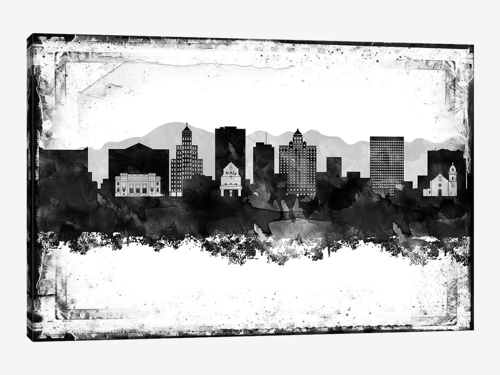 El Paso Black & White Film by WallDecorAddict 1-piece Canvas Art Print