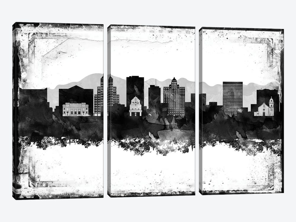 El Paso Black & White Film by WallDecorAddict 3-piece Art Print