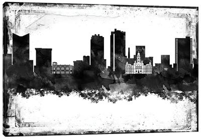 Fort Worth Black & White Film Canvas Art Print