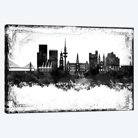 Hamburg Black & White Film Canvas Print #WDA1428} by WallDecorAddict Canvas Artwork