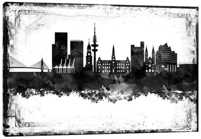 Hamburg Black & White Film Canvas Art Print - Hamburg