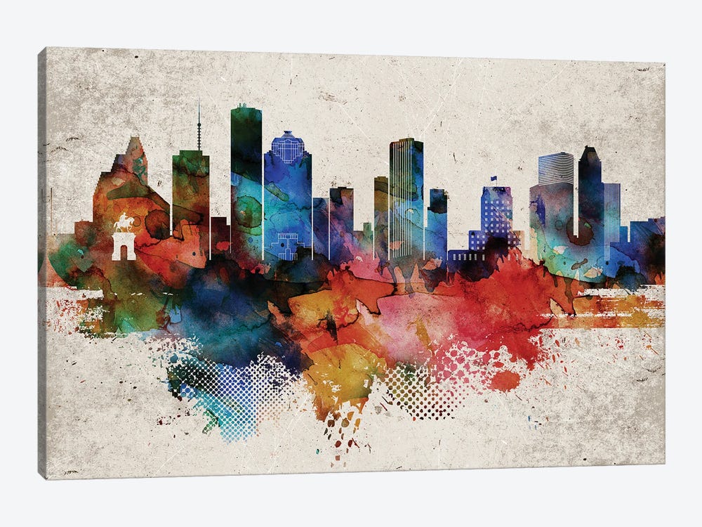 Houston Abstract by WallDecorAddict 1-piece Canvas Art