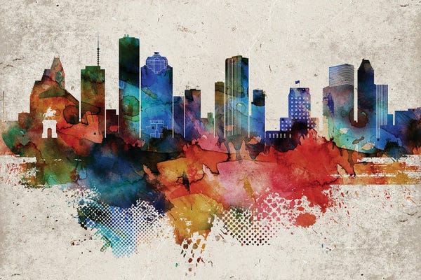 Houston: Houston Abstract by WallDecorAddict