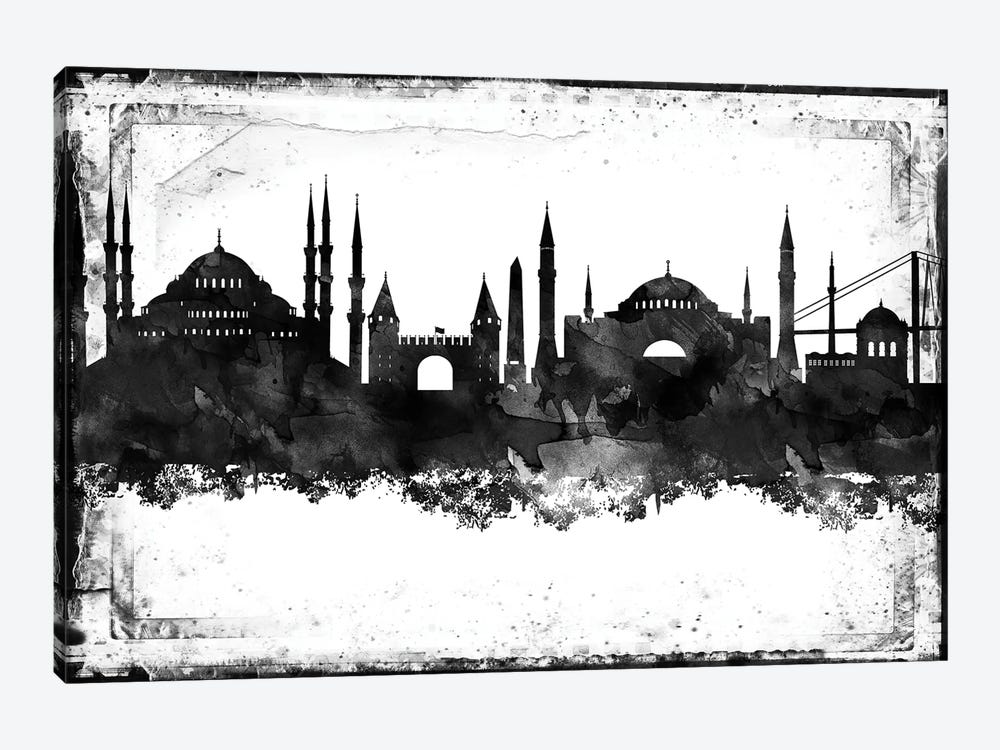 Istanbul Black & White Film by WallDecorAddict 1-piece Canvas Artwork