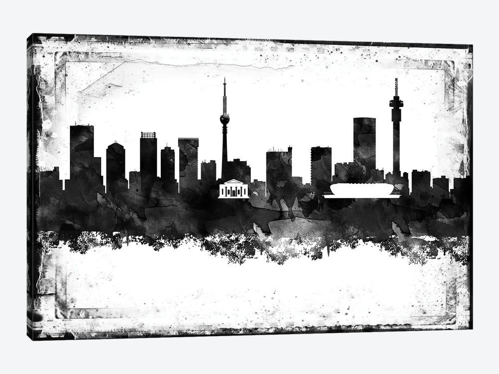 Johannesburg Black & White Film by WallDecorAddict 1-piece Canvas Artwork