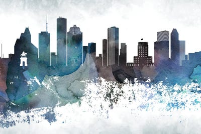 Houston Bluish Skylines by WallDecorAddict art print