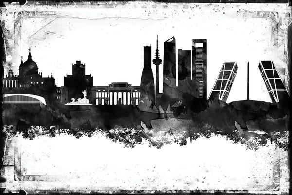 Community Of Madrid: Madrid Black & White Film by WallDecorAddict