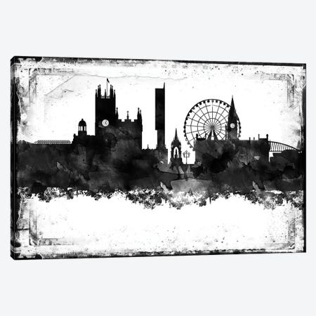 Manchester Black & White Film Canvas Print #WDA1445} by WallDecorAddict Canvas Art Print