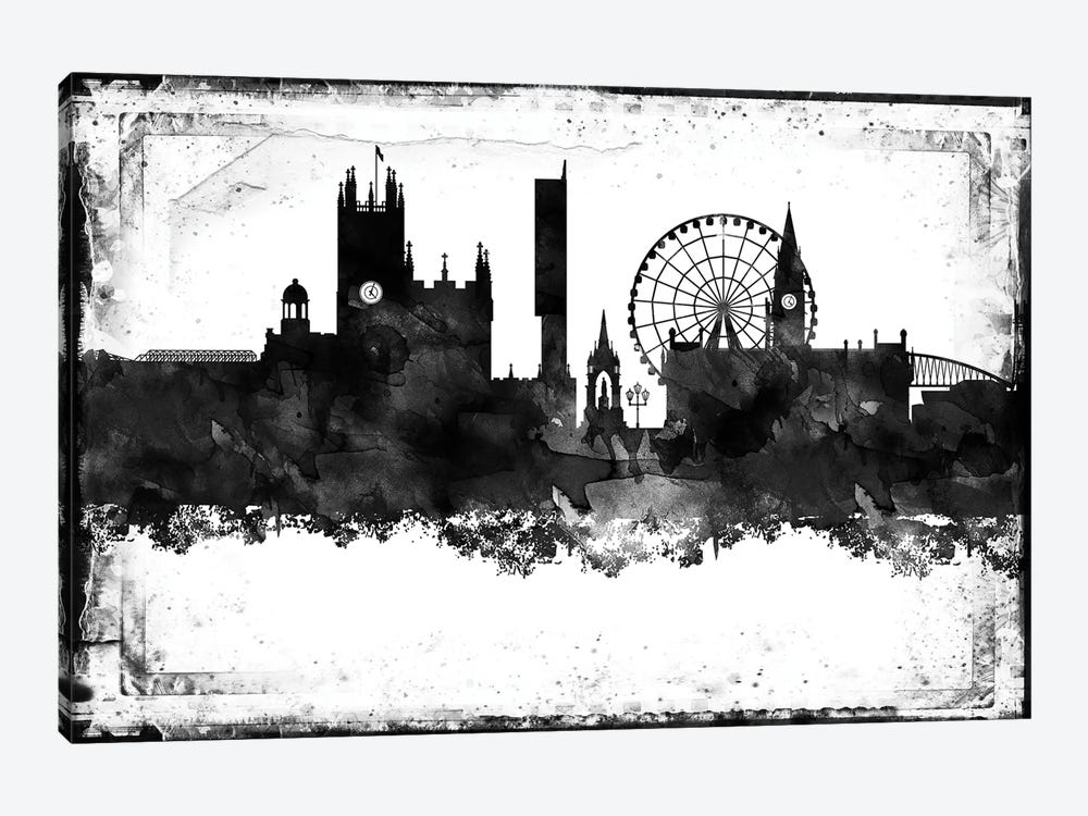 Manchester Black & White Film by WallDecorAddict 1-piece Canvas Artwork