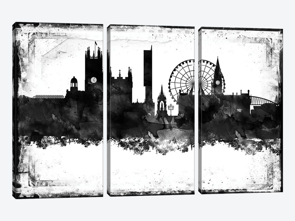 Manchester Black & White Film by WallDecorAddict 3-piece Canvas Artwork