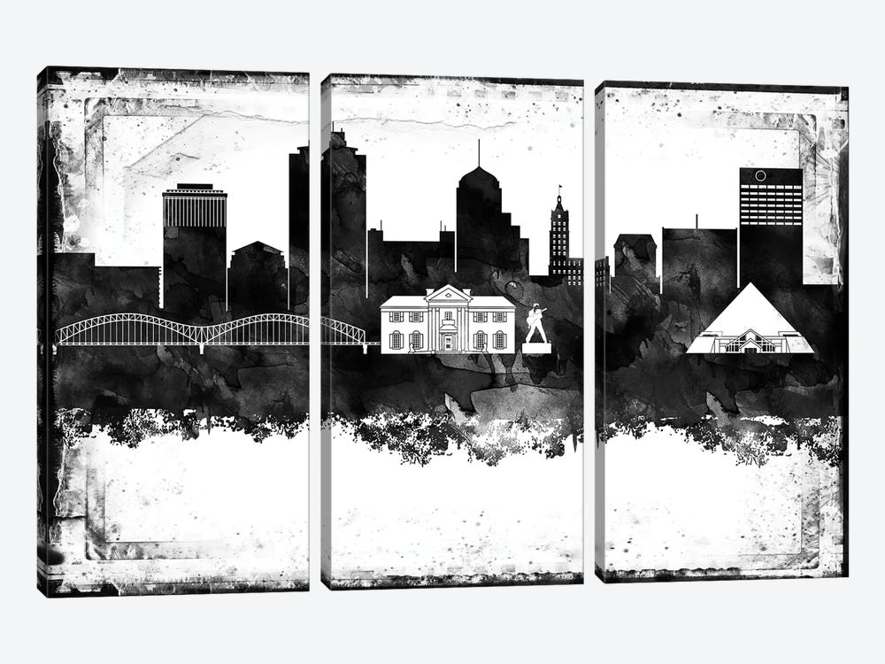 Memphis Black & White Film by WallDecorAddict 3-piece Canvas Artwork