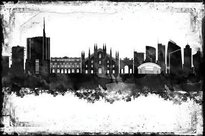 Milan Black & White Film by WallDecorAddict canvas print