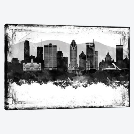 Montreal Black & White Film Canvas Print #WDA1449} by WallDecorAddict Canvas Art