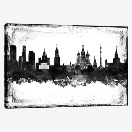 Moscow Black & White Film Canvas Print #WDA1450} by WallDecorAddict Canvas Art Print