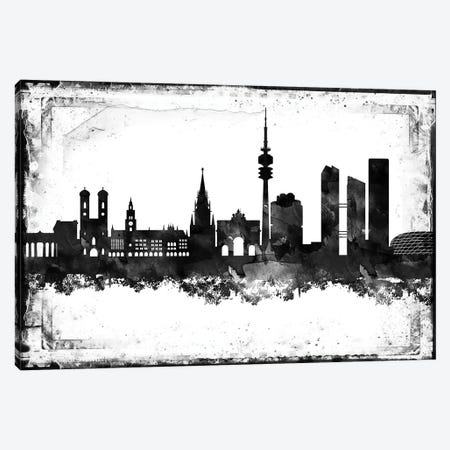 Munich Black & White Film Canvas Print #WDA1452} by WallDecorAddict Art Print
