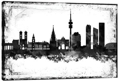 Munich Black & White Film Canvas Art Print