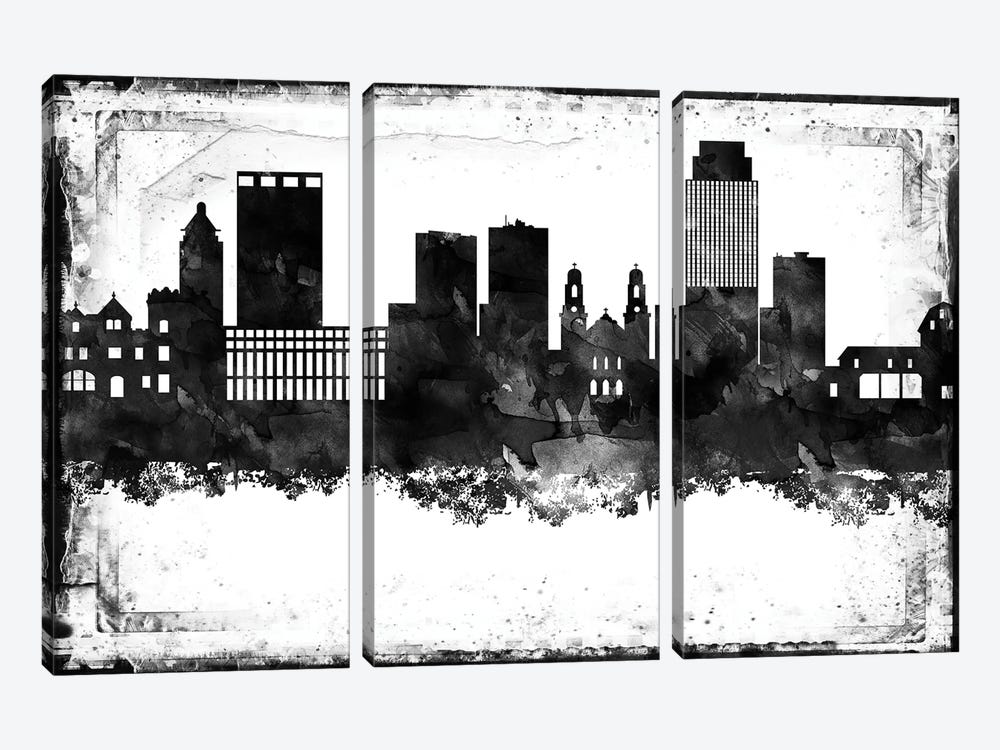 Omaha Black & White Film by WallDecorAddict 3-piece Canvas Print