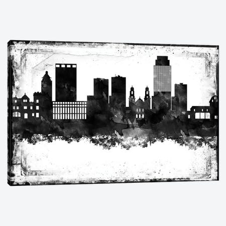 Omaha Black & White Film Canvas Print #WDA1457} by WallDecorAddict Canvas Art