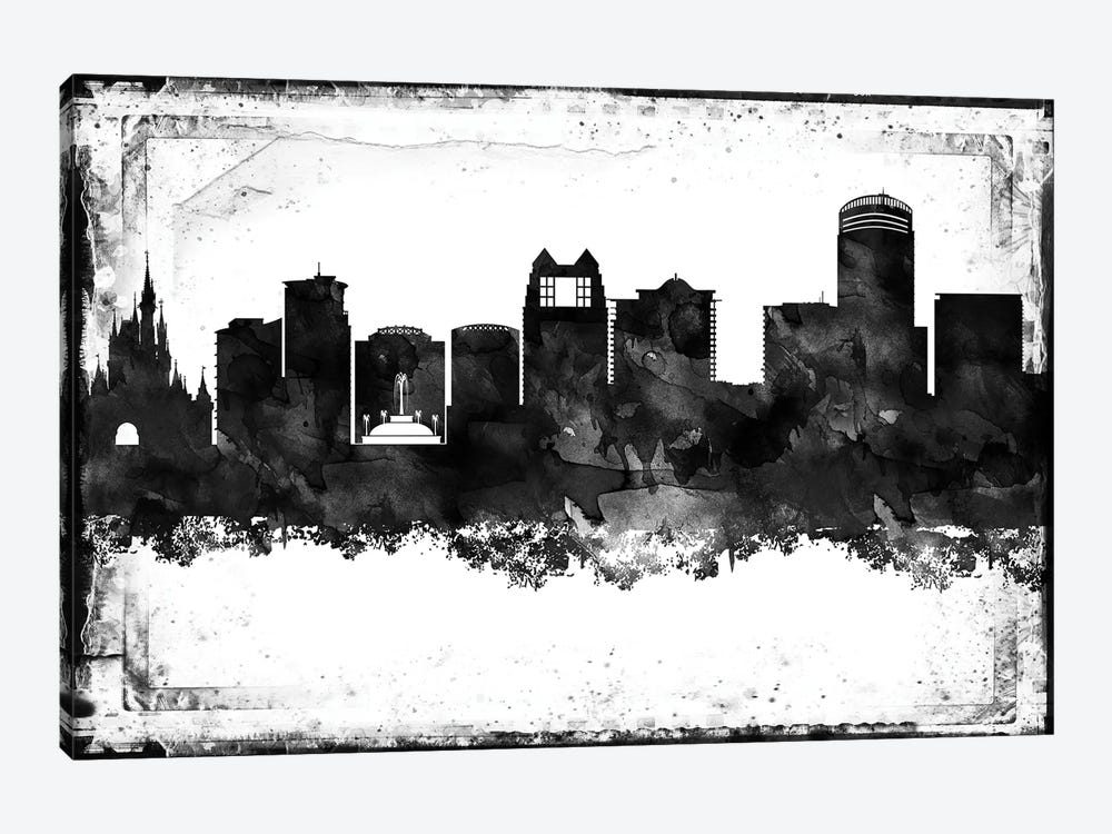 Orlando Black & White Film by WallDecorAddict 1-piece Canvas Print