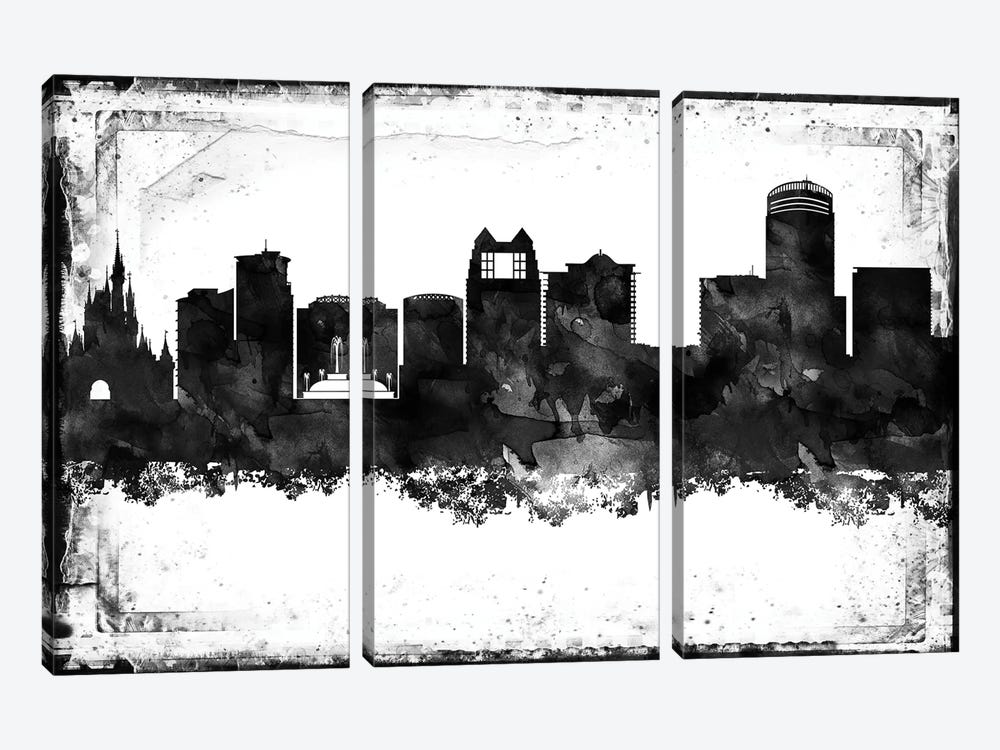 Orlando Black & White Film by WallDecorAddict 3-piece Canvas Art Print