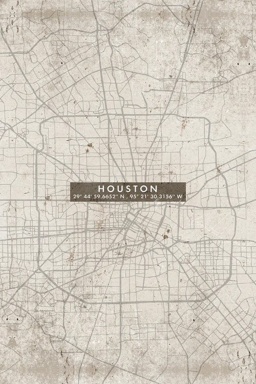 Houston City Map Abstract