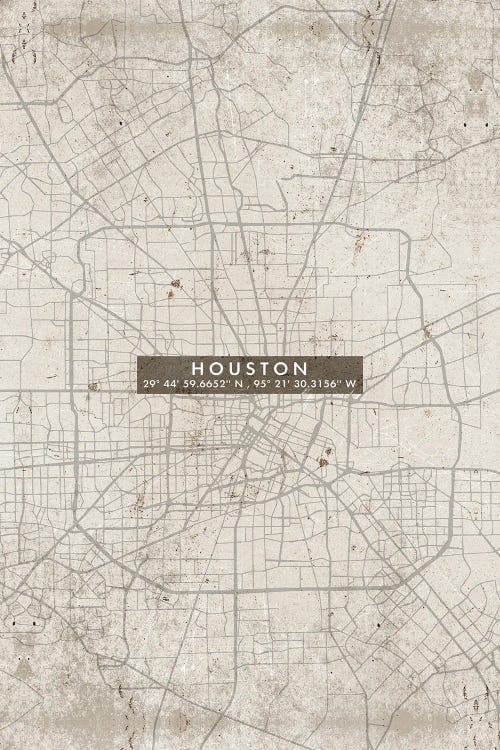 Houston City Map Abstract by WallDecorAddict wall art