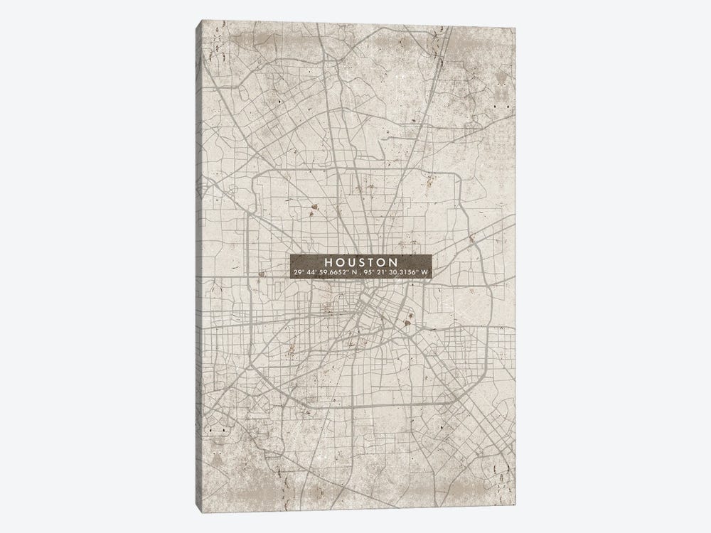Houston City Map Abstract by WallDecorAddict 1-piece Art Print