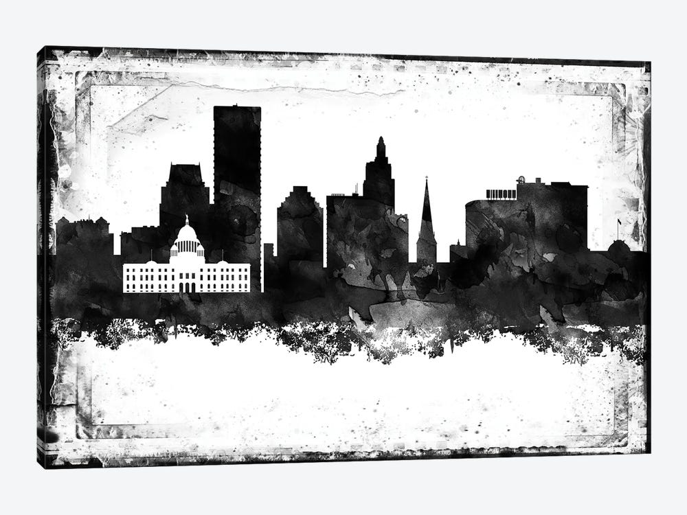 Providence Black & White Film by WallDecorAddict 1-piece Canvas Art Print