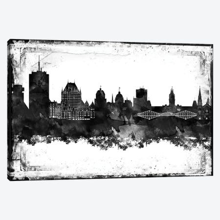 Quebec Black & White Film Canvas Print #WDA1467} by WallDecorAddict Art Print