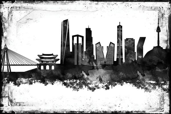 South Korea: Seoul Black & White Film by WallDecorAddict