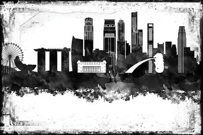 Singapore Black & White Film by WallDecorAddict acrylic art print