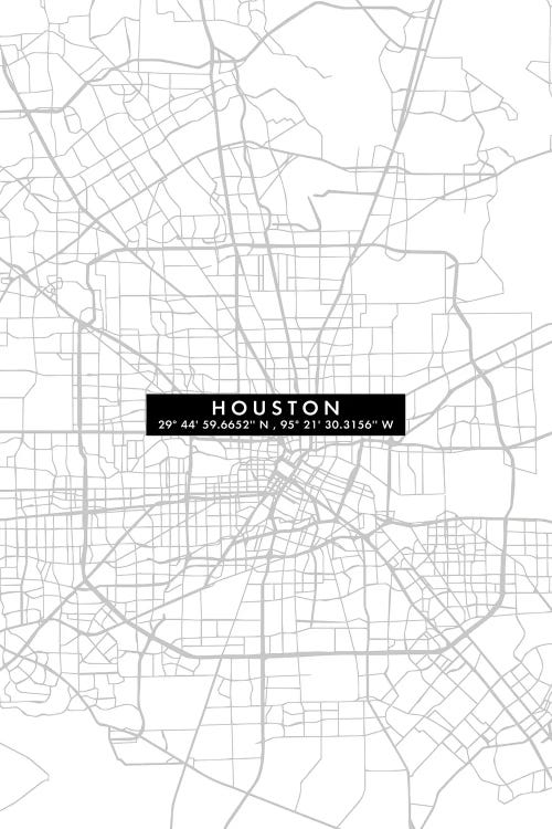 Houston City Map Minimal