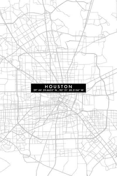 Urban Maps: Houston City Map Minimal by WallDecorAddict
