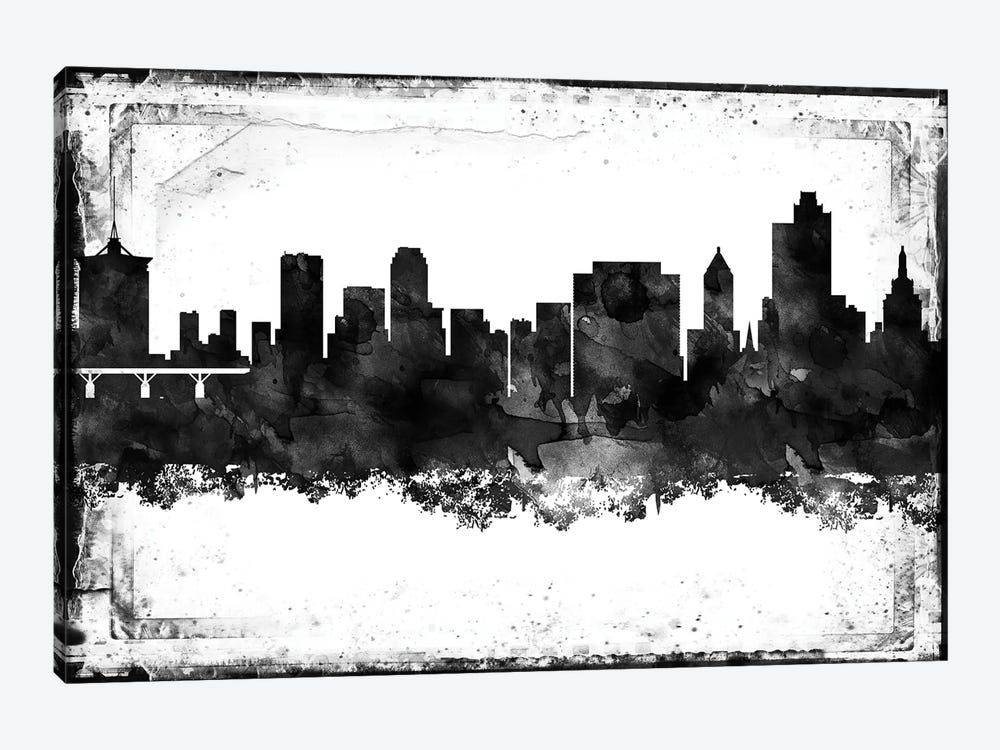 Tulsa Black & White Film by WallDecorAddict 1-piece Canvas Wall Art