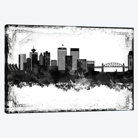 Vancouver Black & White Film Canvas Print #WDA1482} by WallDecorAddict Canvas Art