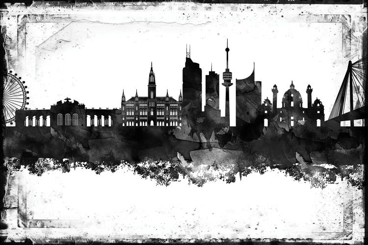 Vienna Black & White Film by WallDecorAddict wall art