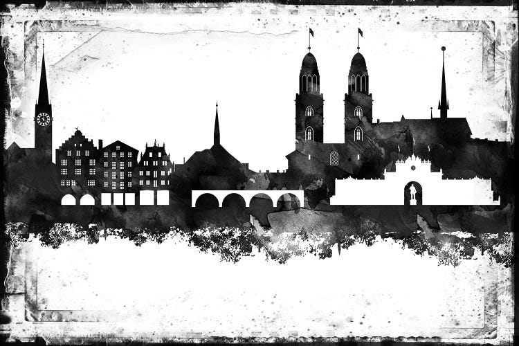 Zurich Black & White Skyline