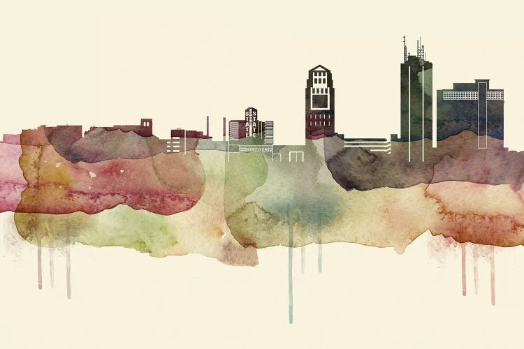 Ann Arbor, Michigan Desert Style Skyline by WallDecorAddict wall art