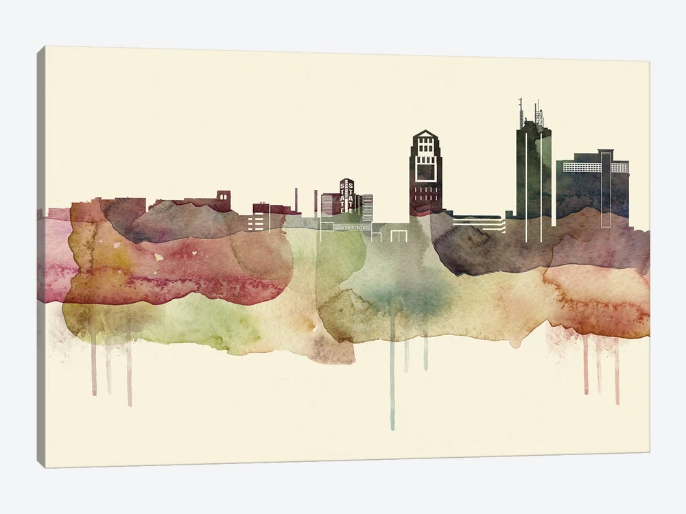 Ann Arbor, Michigan Desert Style Skyline by WallDecorAddict 1-piece Art Print