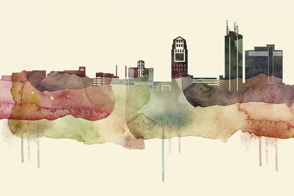 Ann Arbor: Ann Arbor, Michigan Desert Style Skyline by WallDecorAddict