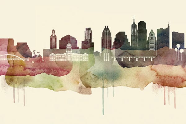 Austin: Austin Desert Style Skyline by WallDecorAddict